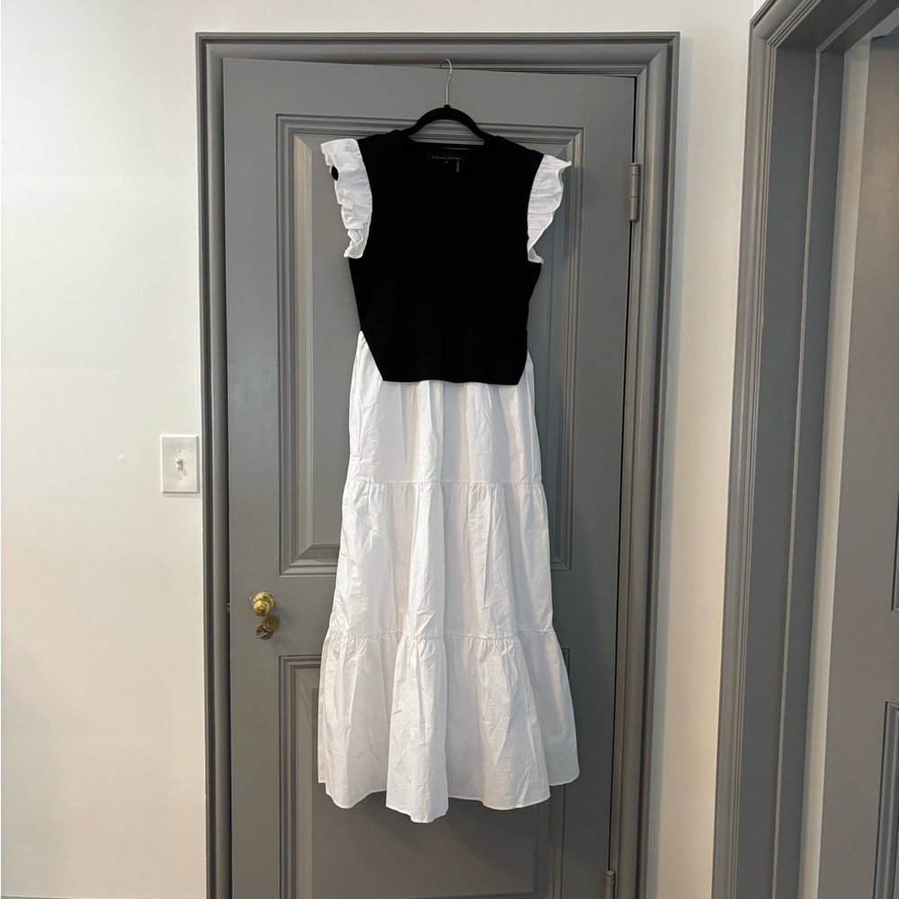 English Factory Black and White Maxi Dress